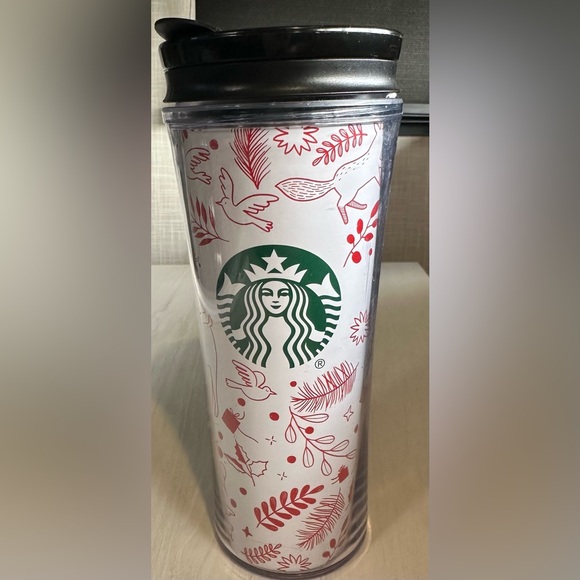 Starbucks Holiday Dove Holly Deer Christmas Travel Tumbler 16oz w/ Lid - Picture 3 of 7